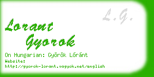 lorant gyorok business card